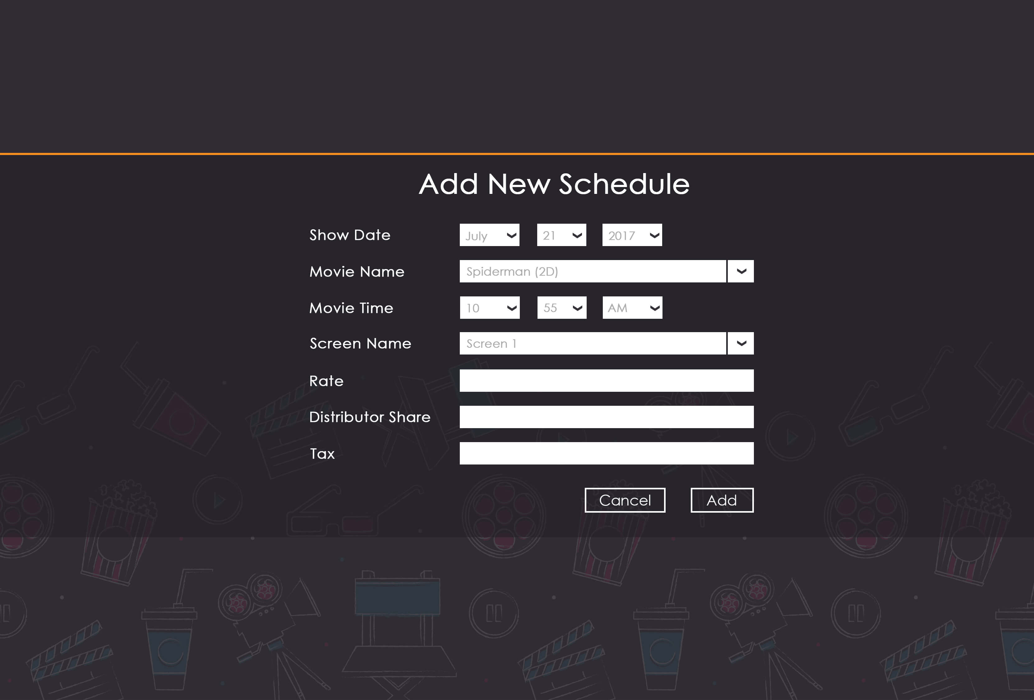 Add-New-Schedule-Screen