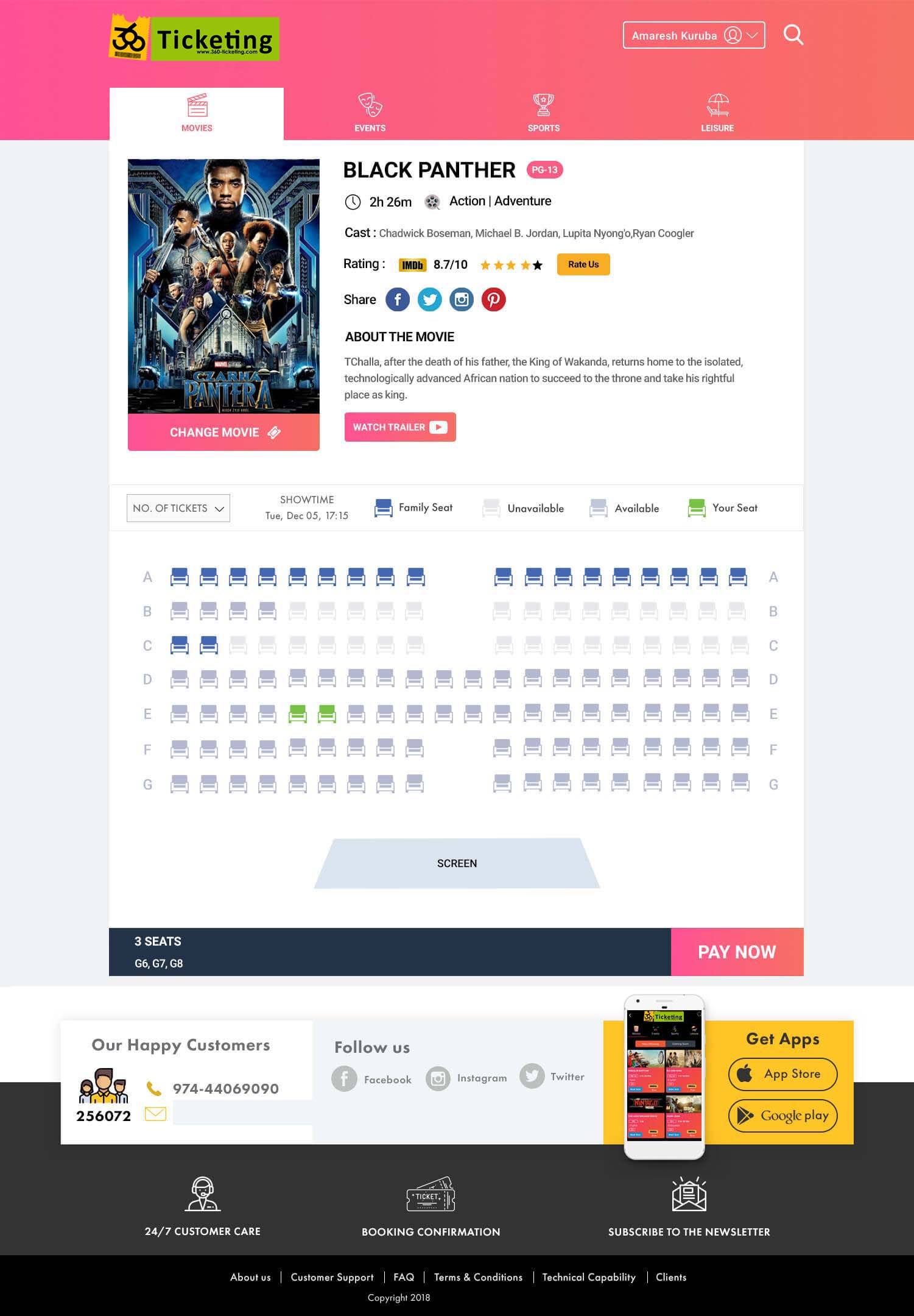 Seat selection